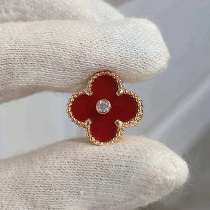 [ORA]CLOVER MEDIUM 1 MOTIFS CARNELIAN  DIAMOND earrings