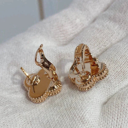 [ORA]CLOVER MEDIUM 1 MOTIFS CARNELIAN  DIAMOND earrings