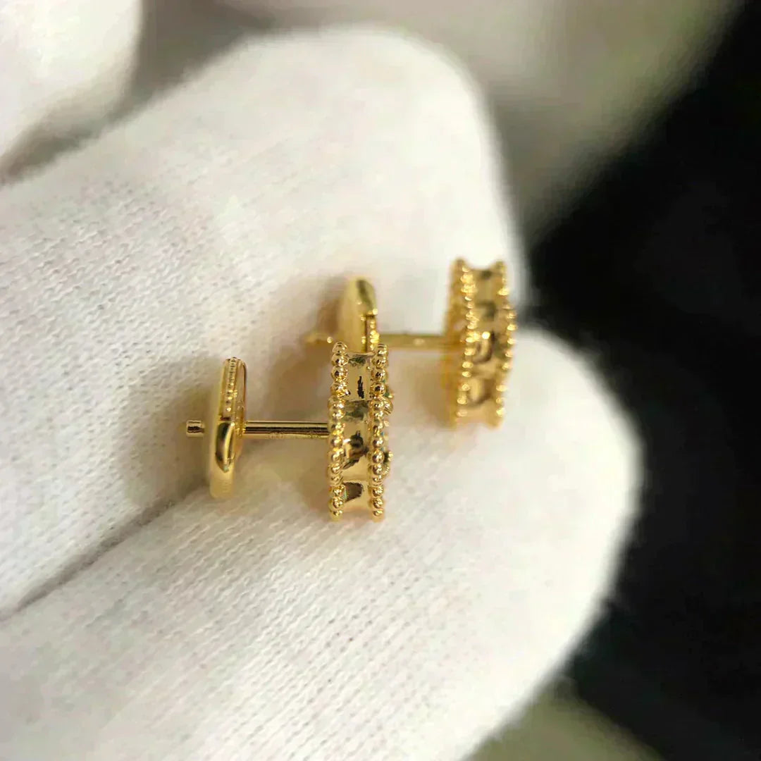 [ORA]CLOVER MINI 9.5MM MALACHITE  EARRINGS