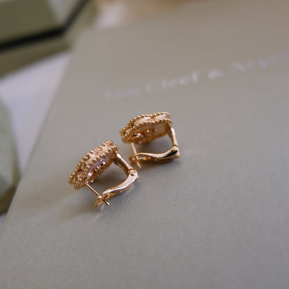 [ORA]LUCKY PINK GOLD WHITE MOP EARRINGS