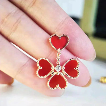 [ORA]SWEET CLOVER CARNELIAN EARRINGS
