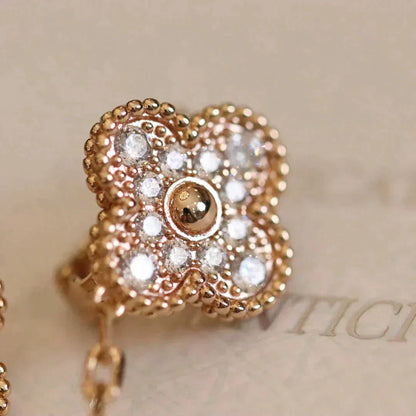 [ORA]CLOVER MEDIUM 1 MOTIFS FUll DIAMOND EARRINGS