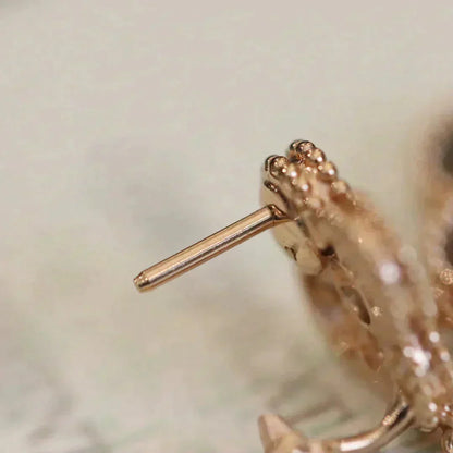 [ORA]CLOVER MEDIUM 1 MOTIFS FUll DIAMOND EARRINGS