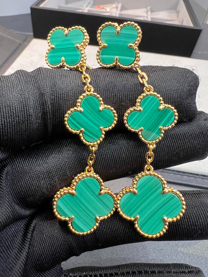 [ORA]CLOVER MALACHITE 3 MOTIFS GOLD