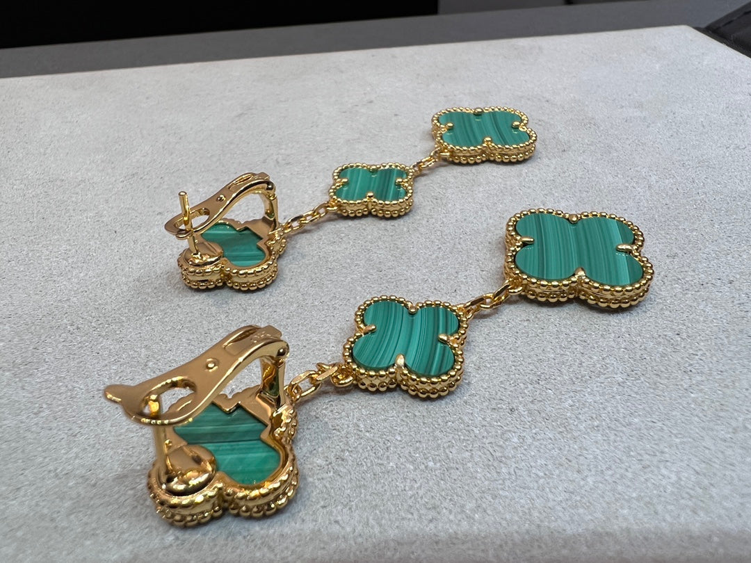 [ORA]CLOVER MALACHITE 3 MOTIFS GOLD