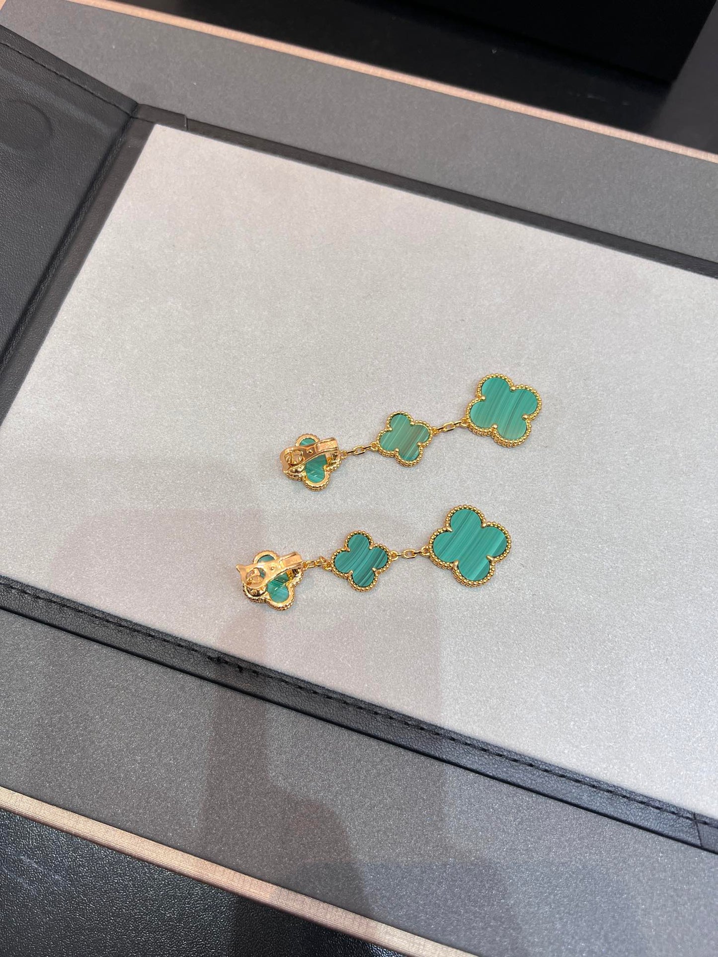 [ORA]CLOVER MALACHITE 3 MOTIFS GOLD
