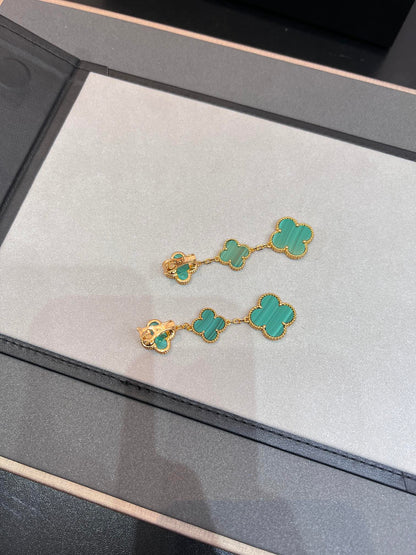 [ORA]CLOVER MALACHITE 3 MOTIFS GOLD