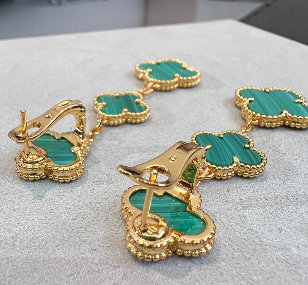 [ORA]CLOVER MALACHITE 3 MOTIFS GOLD