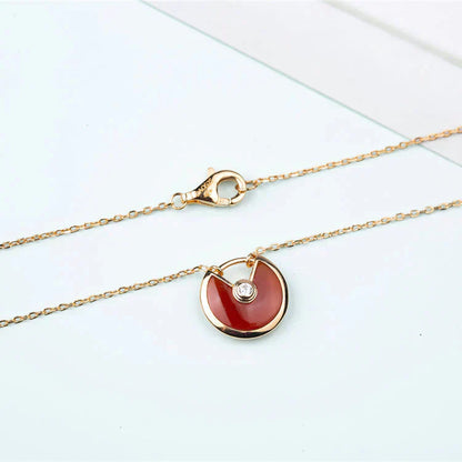 [ORA]AMULETTE GOLD CARNELIAN ONYX NECKLACE