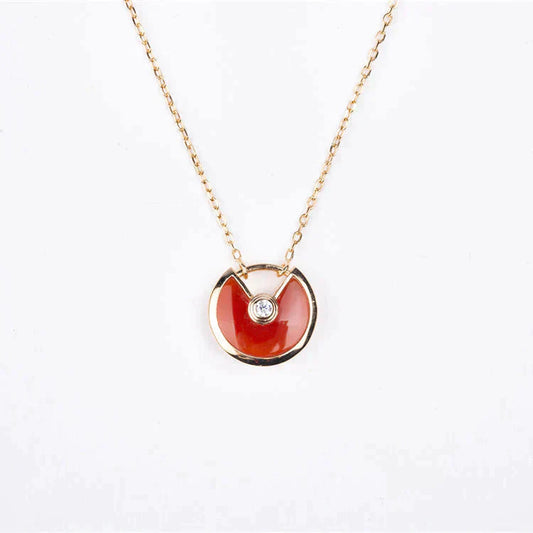[ORA]AMULETTE GOLD CARNELIAN ONYX NECKLACE