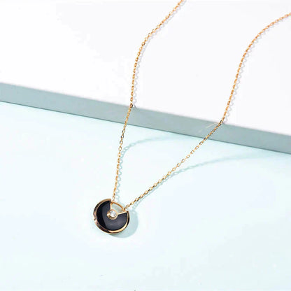 [ORA]AMULETTE GOLD CARNELIAN ONYX NECKLACE