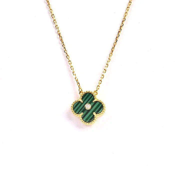 [ORA]CLOVER 15MM DIAMOND TURQUOISE NECKLACE