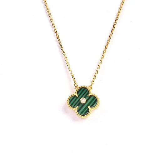 [ORA]CLOVER 15MM DIAMOND TURQUOISE NECKLACE