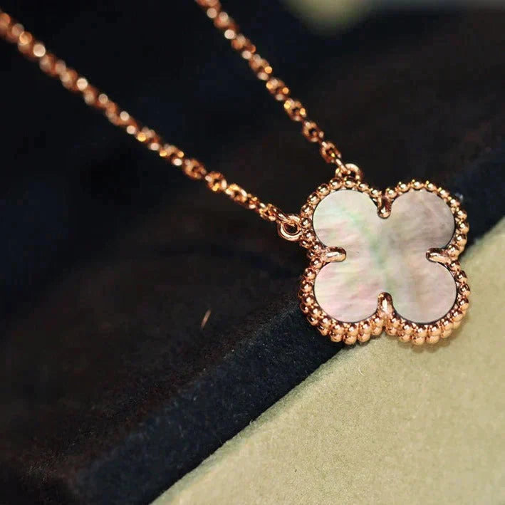 [ORA]CLOVER 15MM  GRAY MOTHER OF PEARL NECKLACE