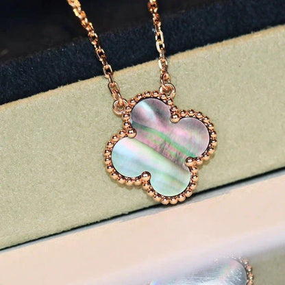 [ORA]CLOVER 15MM  GRAY MOTHER OF PEARL NECKLACE