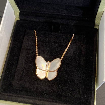 [ORA]BUTTERFLY GOLD MOP DIAMOND HALSKETTE