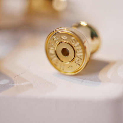 [ORA]MINI POP H GOLD EARRINGS GREY