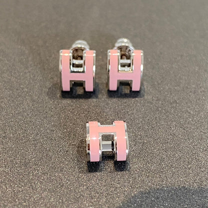 [ORA]MINI POP H SILVER EARRINGS PINK