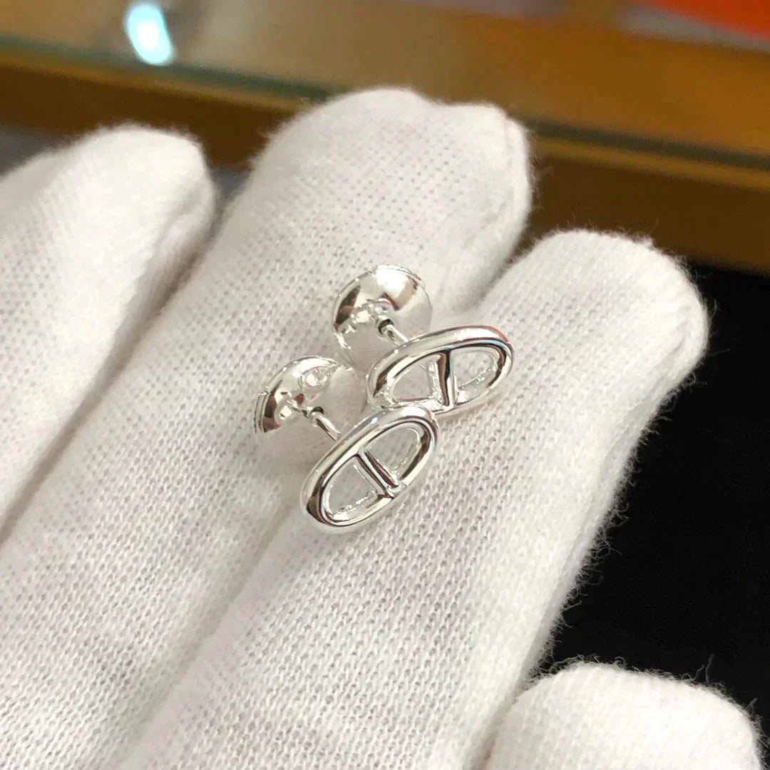 [ORA]CHAINE SMALL EARRINGS GOLD AND SILVER