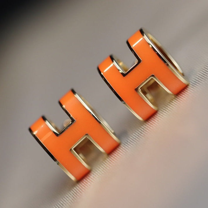 [ORA]MINI POP H EARRINGS ORANGE