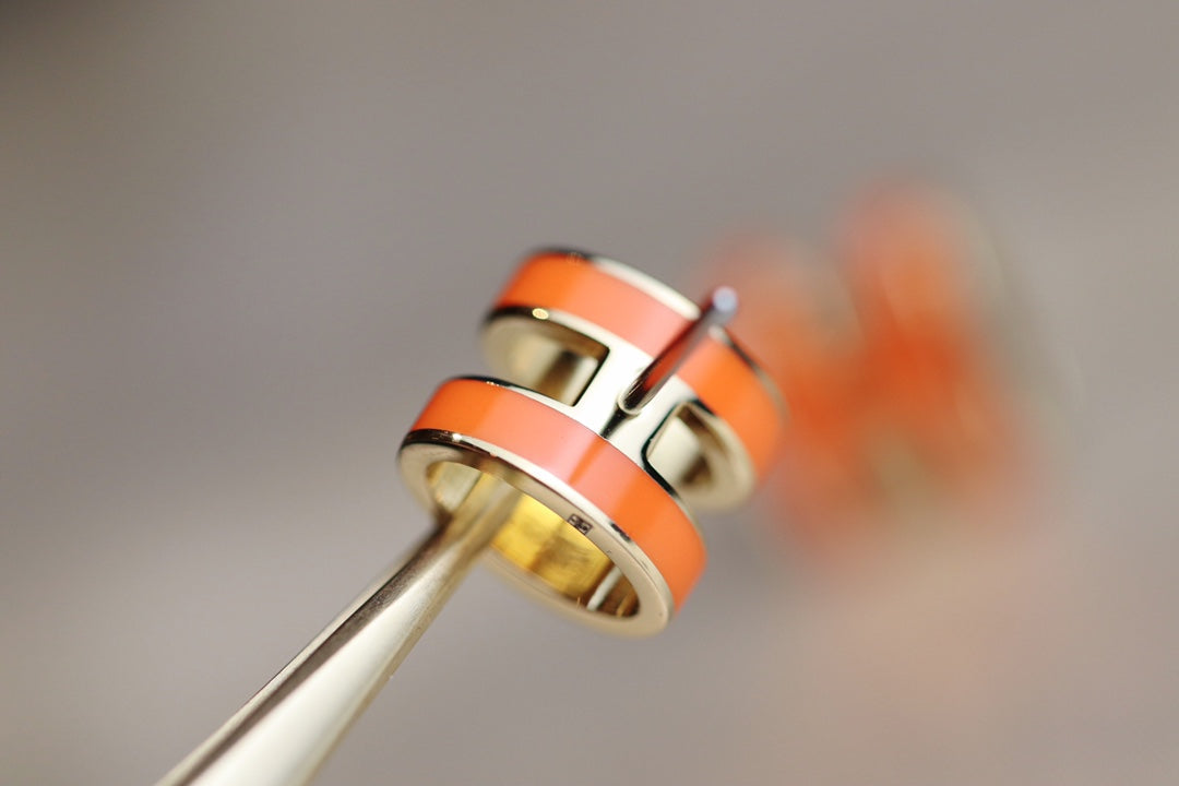 [ORA]MINI POP H EARRINGS ORANGE