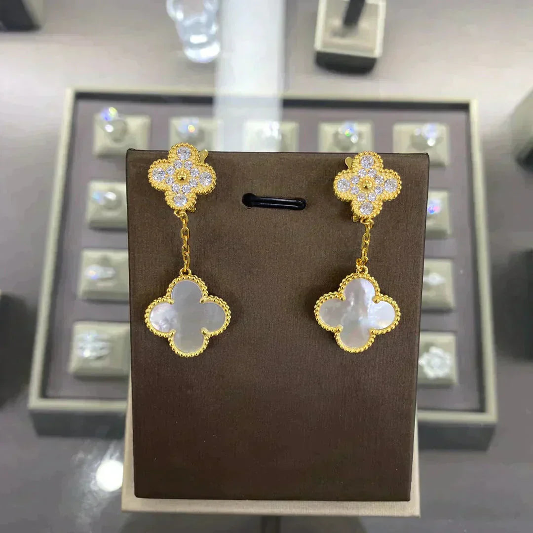 [ORA]CLOVER  2 MOTIFS  DIAMOND  EARRINGS (MULTIPLE CHOICESç´