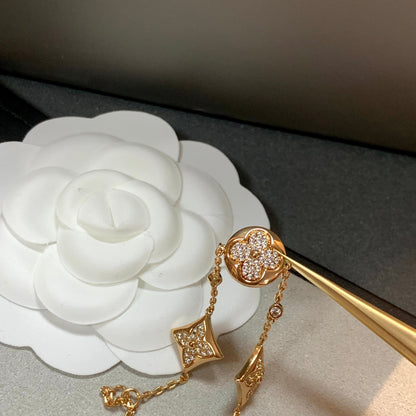 [ORA]STAR AND SUN 4 MOTIFS GOLD DIAMONDS BRACELET