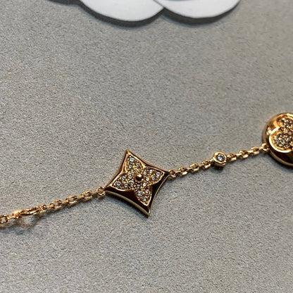 [ORA]STAR AND SUN 4 MOTIFS GOLD DIAMONDS BRACELET