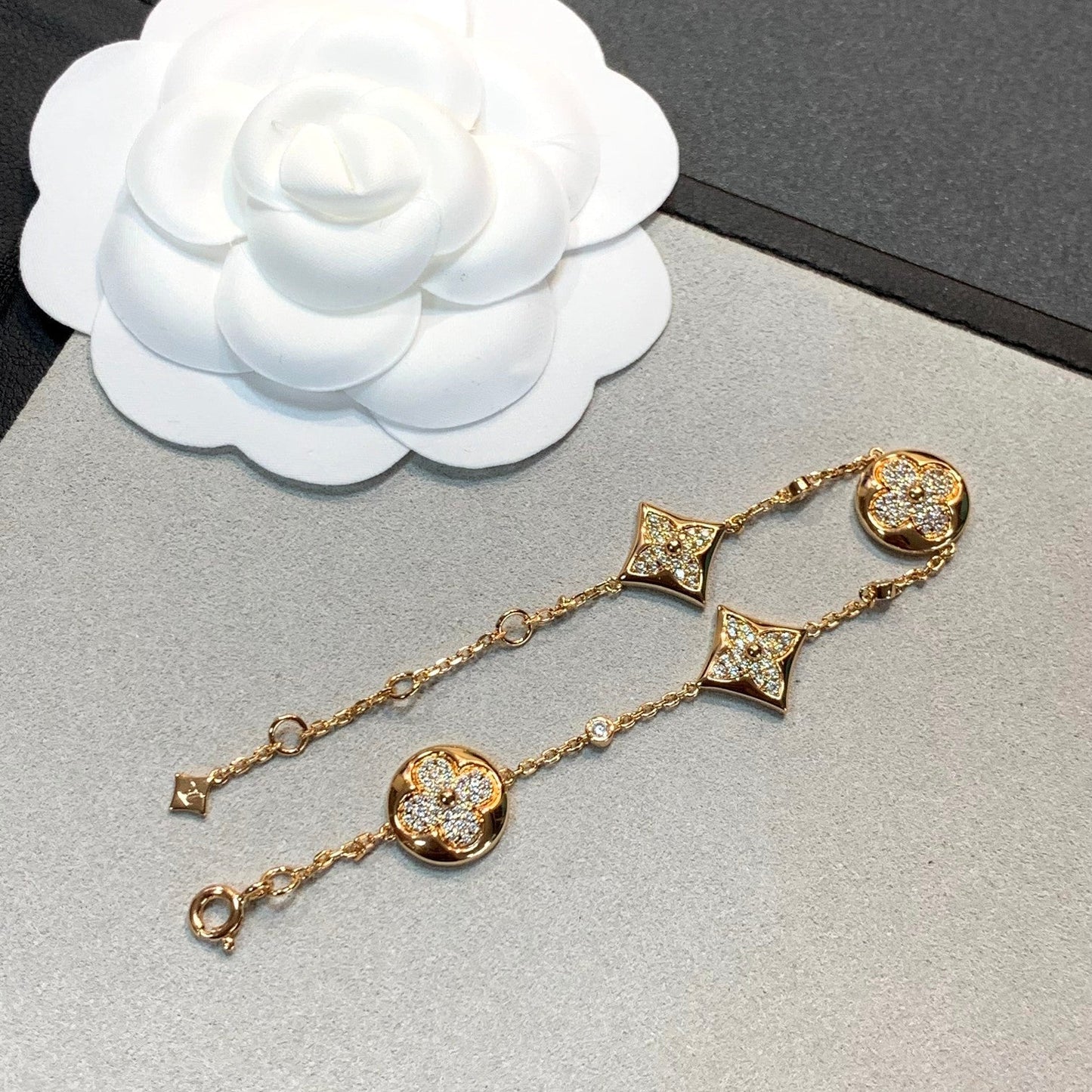 [ORA]STAR AND SUN 4 MOTIFS GOLD DIAMONDS BRACELET
