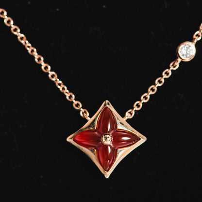 [ORA]STAR NECKLACE PINK GOLD 1 DIAMOND