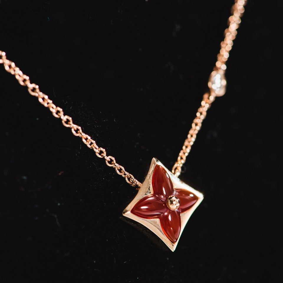 [ORA]STAR NECKLACE PINK GOLD 1 DIAMOND