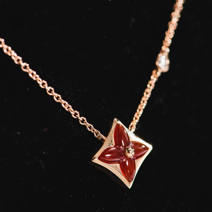 [ORA]STAR NECKLACE PINK GOLD 1 DIAMOND