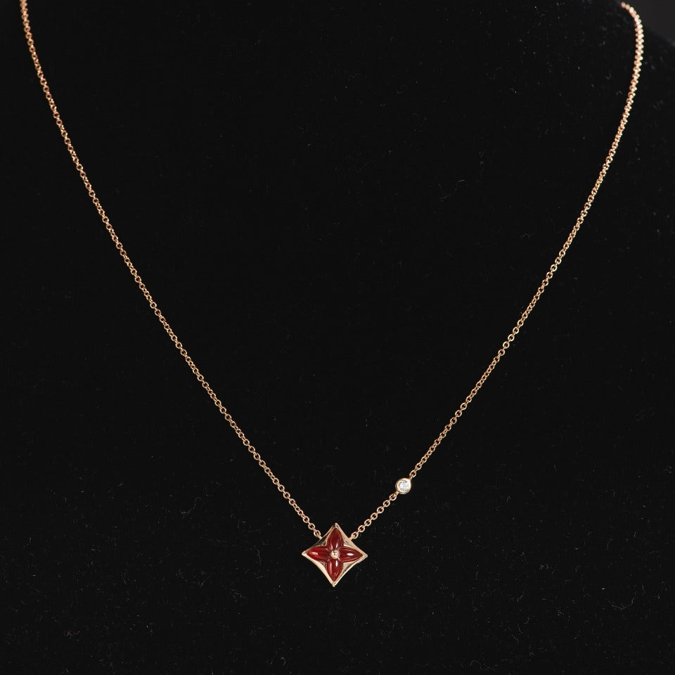 [ORA]STAR NECKLACE PINK GOLD 1 DIAMOND