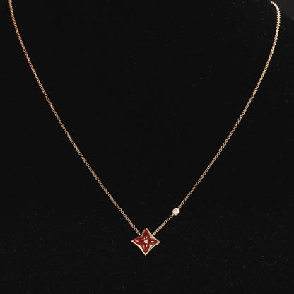 [ORA]STAR NECKLACE PINK GOLD 1 DIAMOND