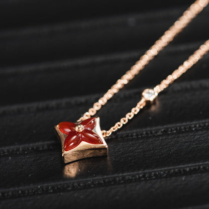 [ORA]STAR NECKLACE PINK GOLD 1 DIAMOND