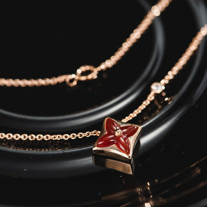 [ORA]STAR NECKLACE PINK GOLD 1 DIAMOND