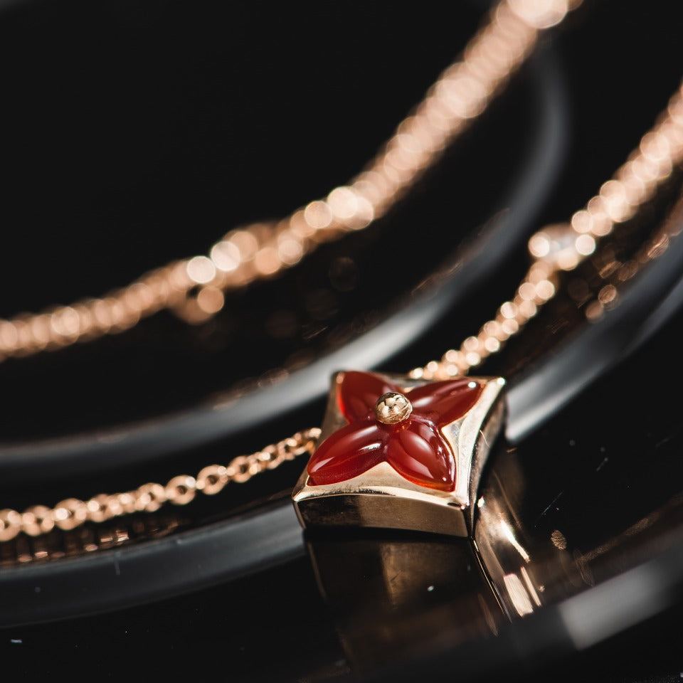 [ORA]STAR NECKLACE PINK GOLD 1 DIAMOND