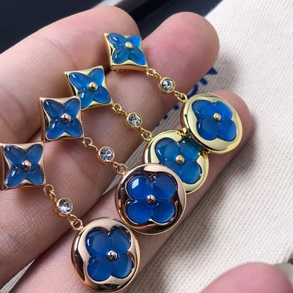 [ORA]STAR AND SUN AGATE DIAMOND EARRINGS