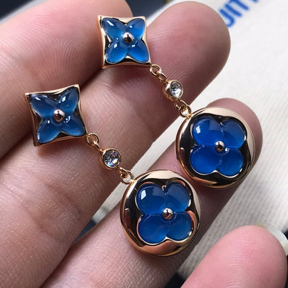 [ORA]STAR AND SUN AGATE DIAMOND EARRINGS