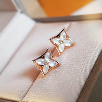 [ORA]STAR MOP PINK GOLD EARRINGS