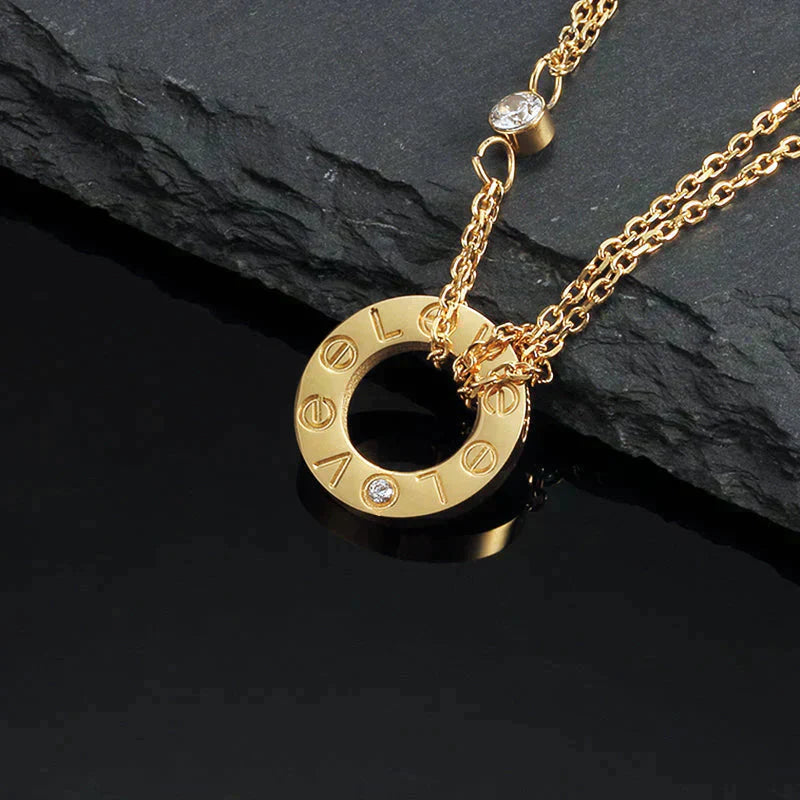 [ORA]LOVE NECKLACE 16MM 2 DIAMONDS