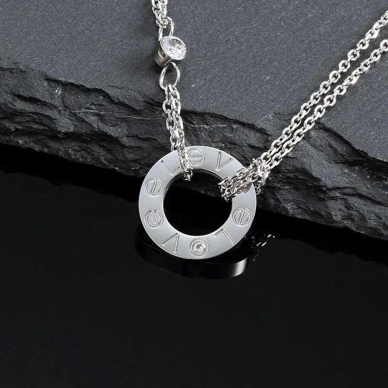 [ORA]LOVE NECKLACE 16MM 2 DIAMONDS