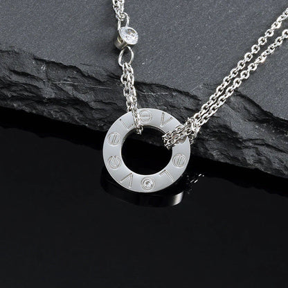 [ORA]LOVE NECKLACE 16MM 2 DIAMONDS