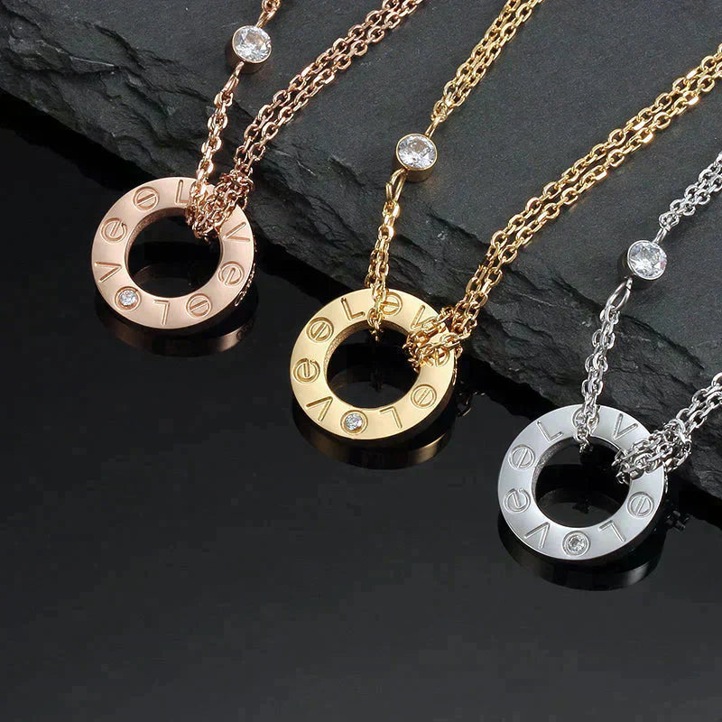 [ORA]LOVE NECKLACE 16MM 2 DIAMONDS