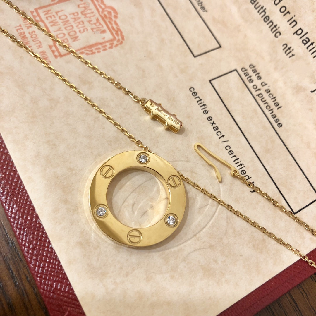 [ORA]LOVE NECKLACE 16MM 3 DIAMONDS