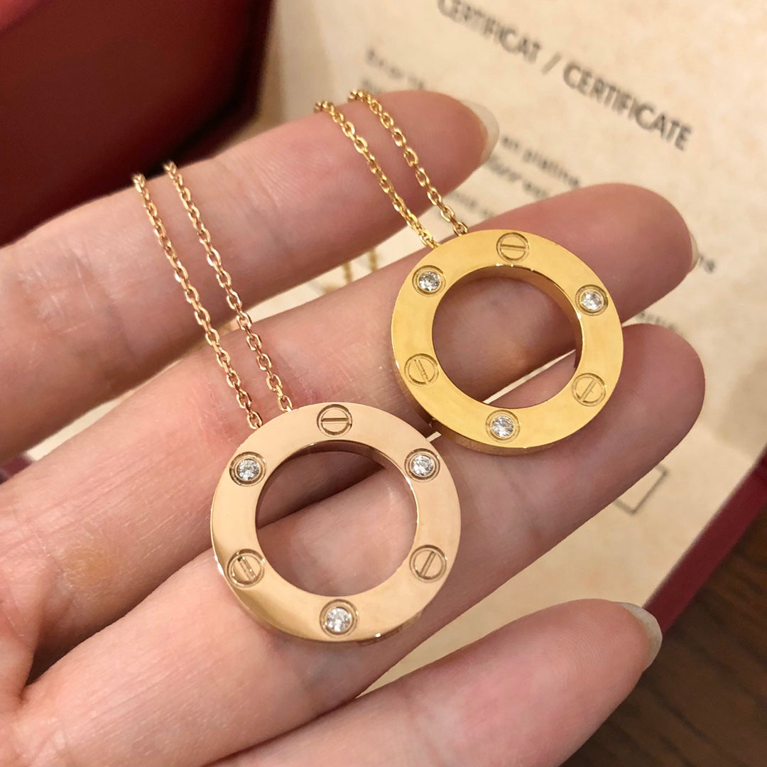 [ORA]LOVE NECKLACE 16MM 3 DIAMONDS