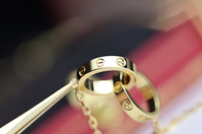 [ORA]LOVE NECKLACE DOUBLE RING GOLD