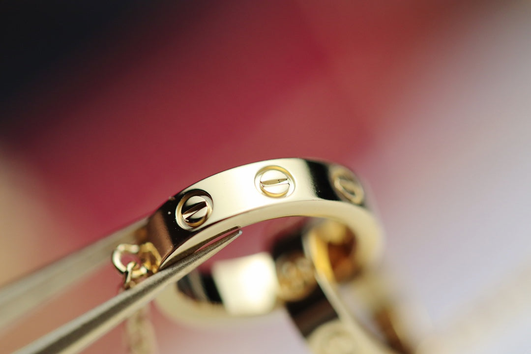 [ORA]LOVE NECKLACE DOUBLE RING GOLD