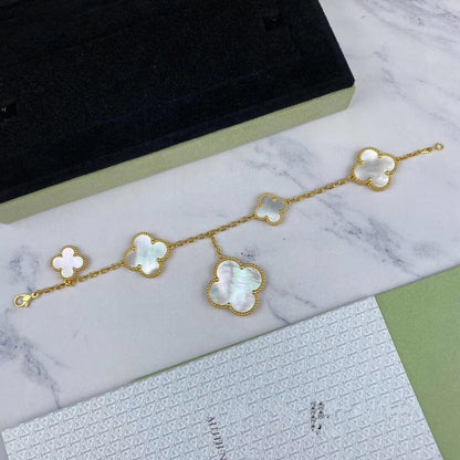 [ORA]MAGIC CLOVER MOP GOLD BRACELET 5 MOTIFS