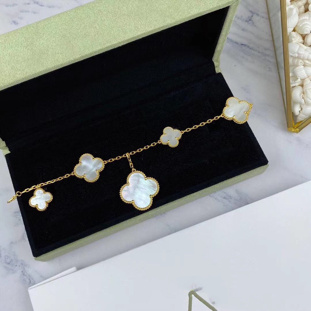 [ORA]MAGIC CLOVER MOP GOLD BRACELET 5 MOTIFS